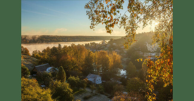 Элвис Антсон Фотограф. Золотая осень в Плёсе. Золотые моменты октябрьского утра.